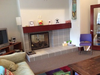 yulupa cohousing:: fireplace in rec area