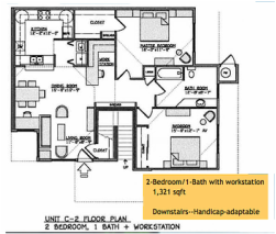 Yulupa Cohousing: 2 bedroom floorplan
